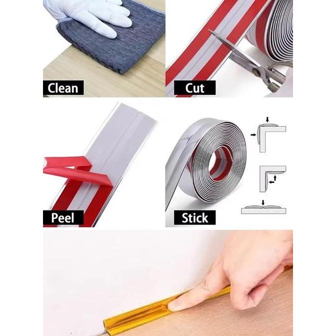 Promo Lis Strip Sudut Siku Dinding Meja Border Dekorasi Lemari Stiker Tembok Cod