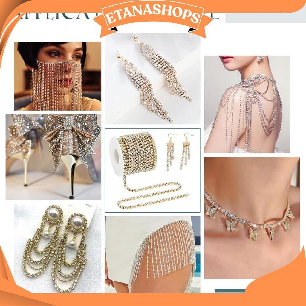 Drill Chain Diamond 1 Yard 91Cm / Diamond Chain String Per Yard / Diamond String Diamond Cangkang Ma