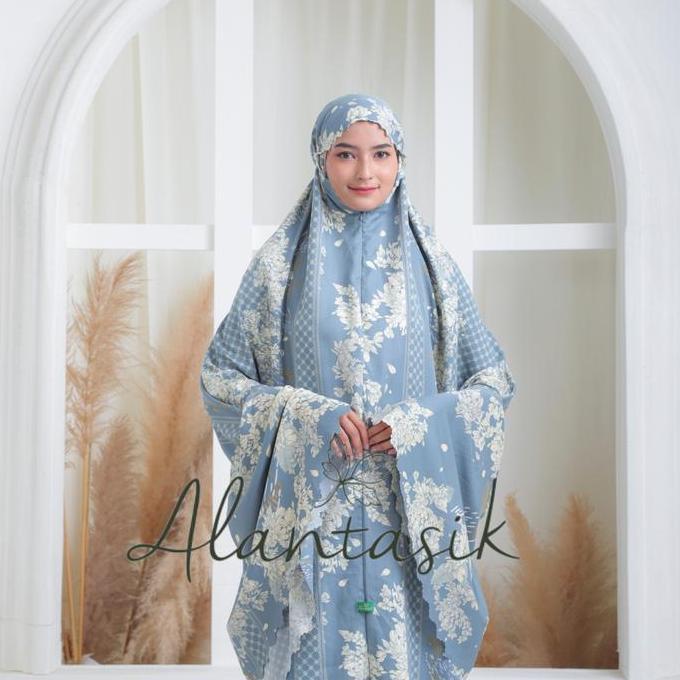 Mukena Dewasa  Traveling Maxmara Flower Satin Silky 2 In 1