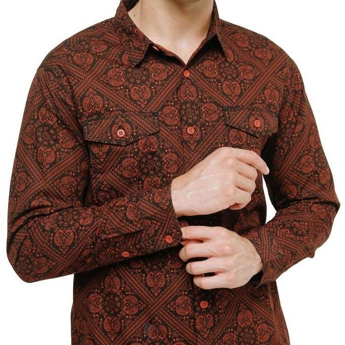 Kemeja Pria Eiger H401 Peasley 1989 Lengan Panjang Corak Batik - Black murah