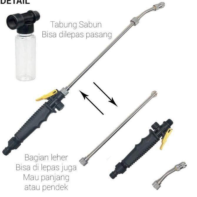 Sprayer Gun Steam Cuci Motor Mobil 2In1 Dilengkapi Tabung Sabun