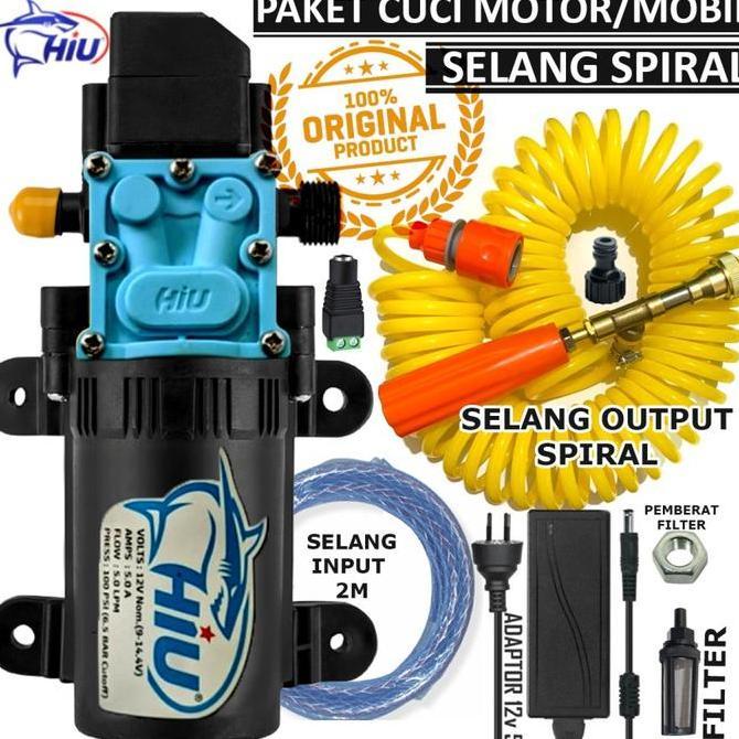 Paket Alat Steam Cuci Motor / Mobil Pompa Dc Hiu Tinggal Pakai