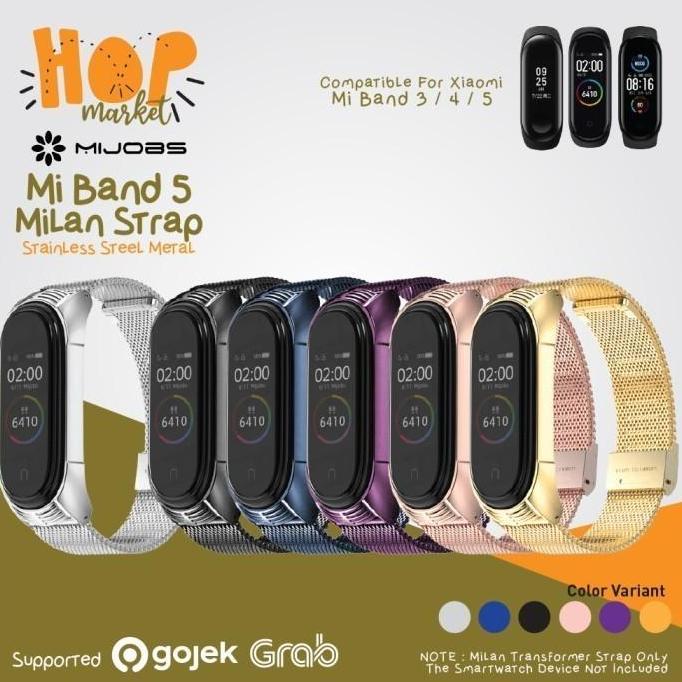 MIJOBS MiBand 5 MILAN TRANSFORMER Stainless Strap Xiaomi Mi Band 5 4 3