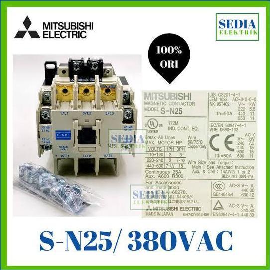 Promo kontaktor Mitsubishi original sn25/25 50a 3phase 380vac/kontaktor 3p 50a 380v Diskon