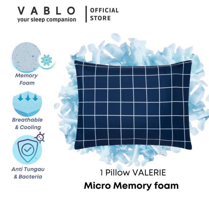 Vablo Valerie bantal micro memory foam - 1pcs - motif biru