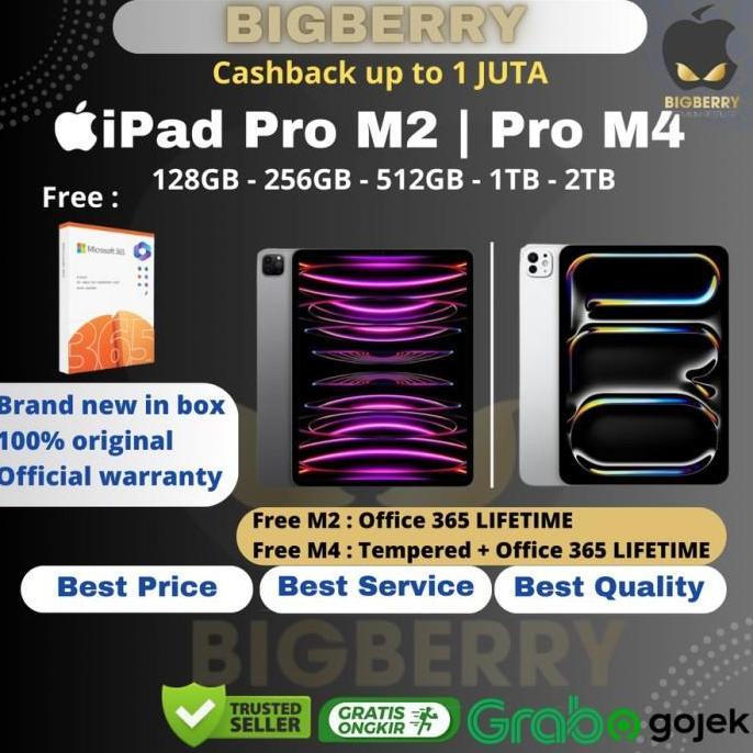 iPad Pro M2 M4 11 12.9 13 Inch 2022 2024 WiFi Cell 128GB 256GB 512GB 1TB 2TB
