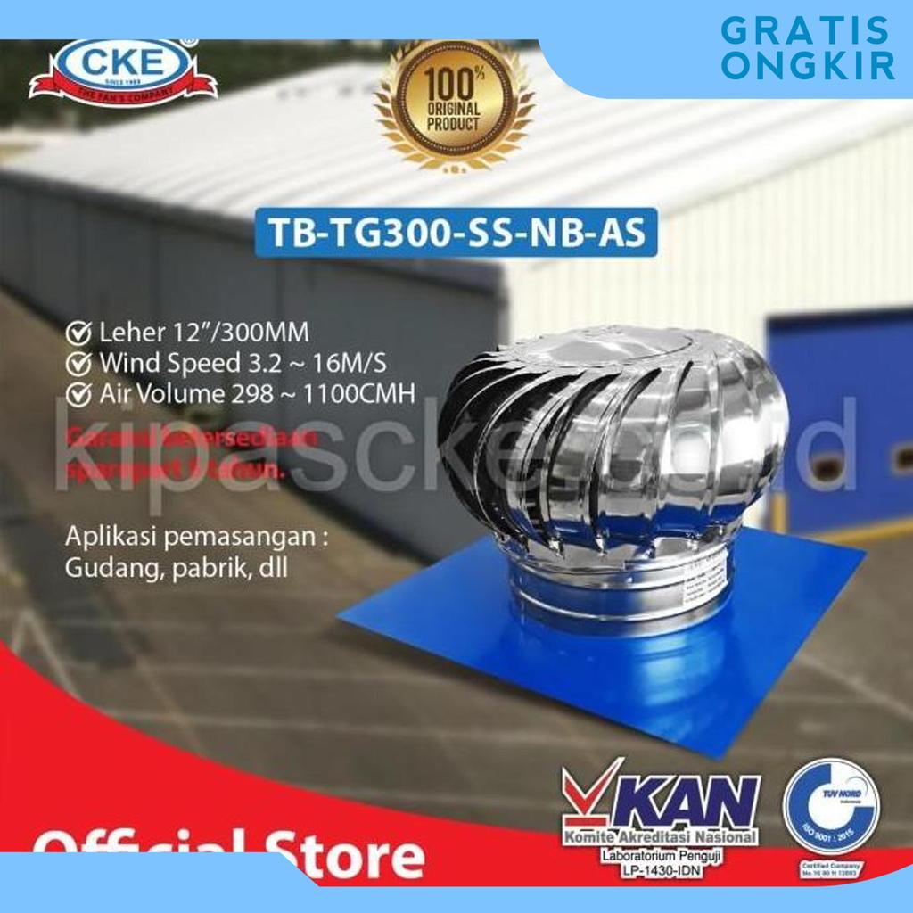 Cke Turbin Ventilator Tg300-Ss Ventilasi Atap Rumah Pabrik Resto Udara