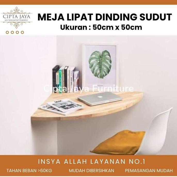 NEW - Meja Lipat Furnitur Kamar Estetik SUDUT Meja Hiasan Meja Gantung Rak Buku Kue MakananTempel Mi