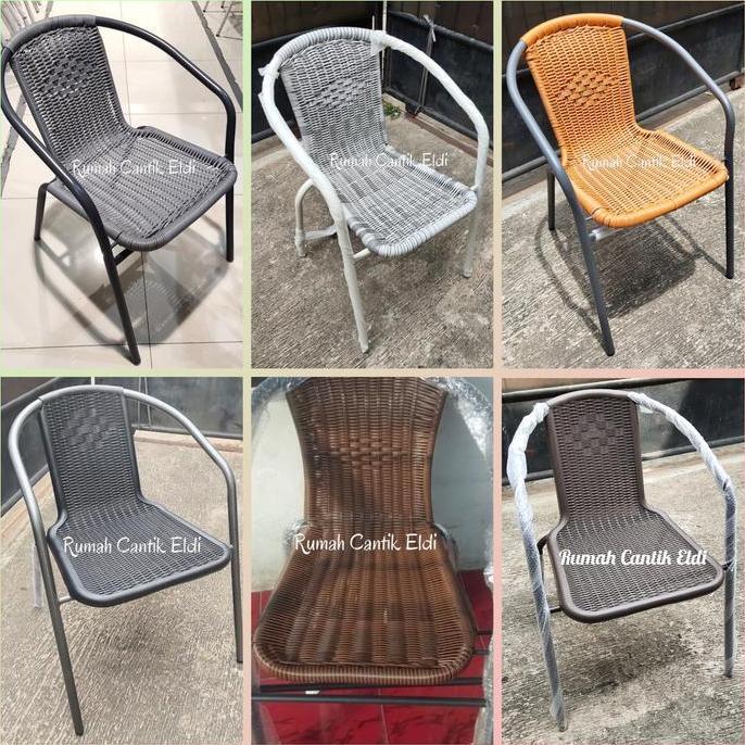PROMO - Kursi Teras / Taman / Outdoor, Bahan Besi, Tahan Air, Motif Rotan
