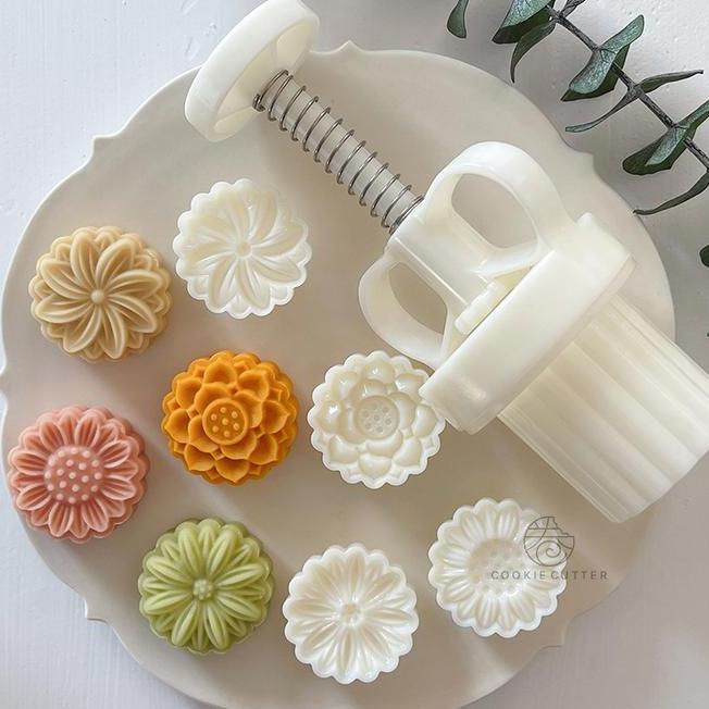 20G Cetakan Kue Bulan Berbentuk Bunga Bunga Matahari Cetakan Kue Festival Pertengahan Musim Gugur Ce