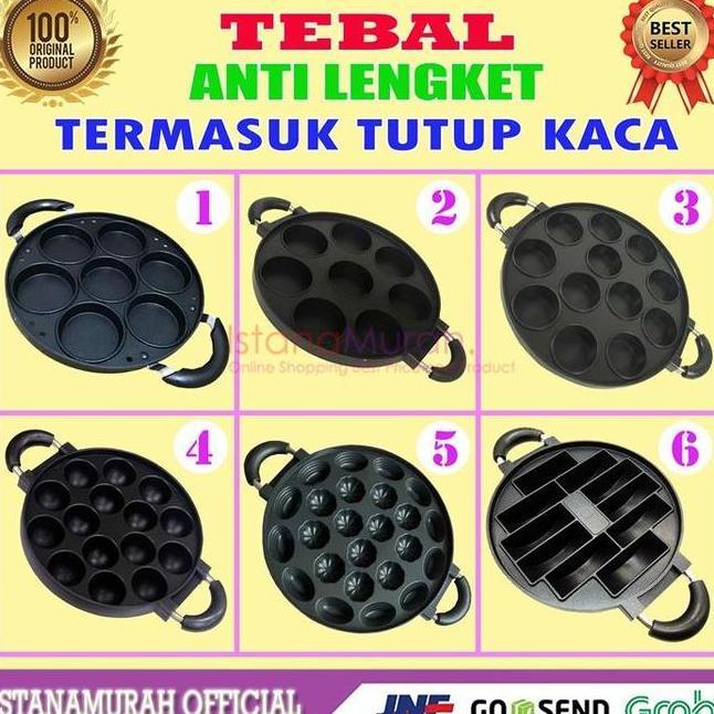 Multi Cetakan Kue Happy Teflon Martabak Mini Cubit Donat Pukis