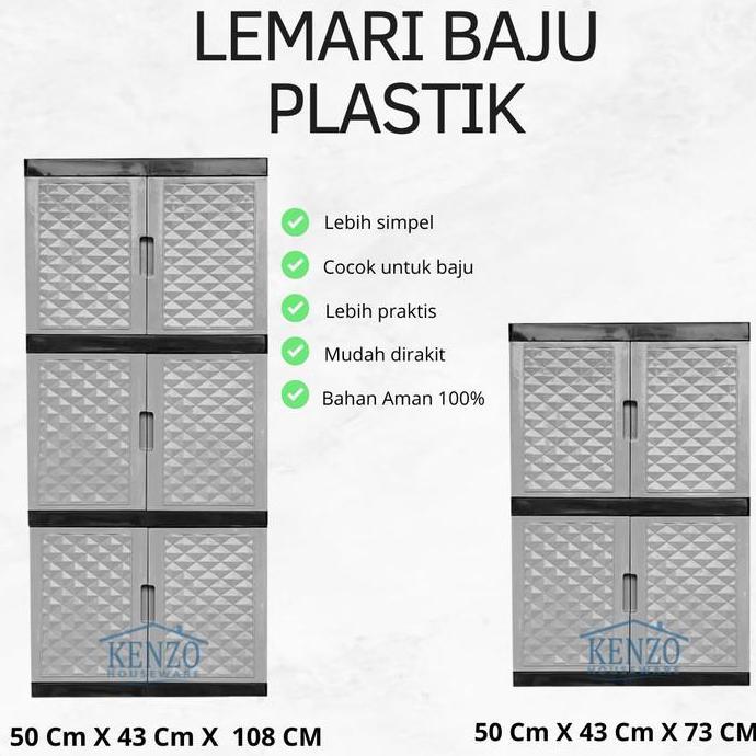 NEW - Lemari Plastik Susun 2 Lemari Baju Plastik Susun 2 Minimalis Kunci