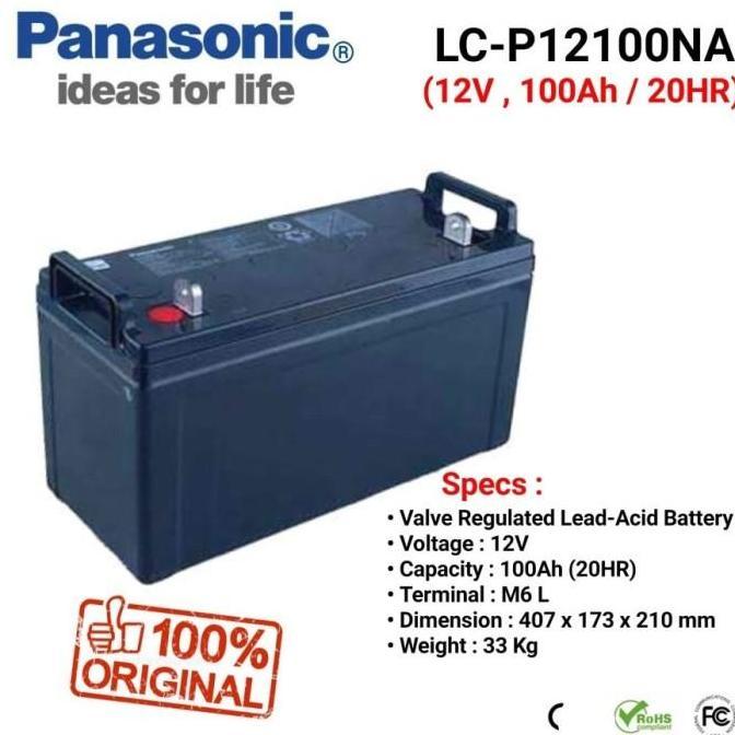 Aki Battery UPS Battery Kering Vrla Panasonic 12V 100AH Aki Kering Panasonic 12V 100Ah