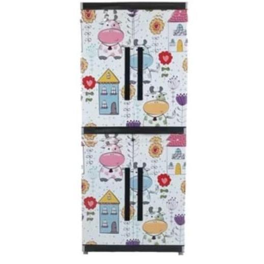 PROMO - Lemari Pakaian Plastik Miami Orlando Serbaguna Motif Sapi JUMBO KARGO