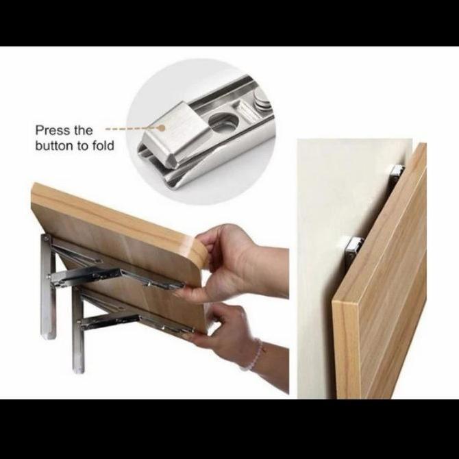 TERMURAH - Siku rak dinding model lipat stainless,