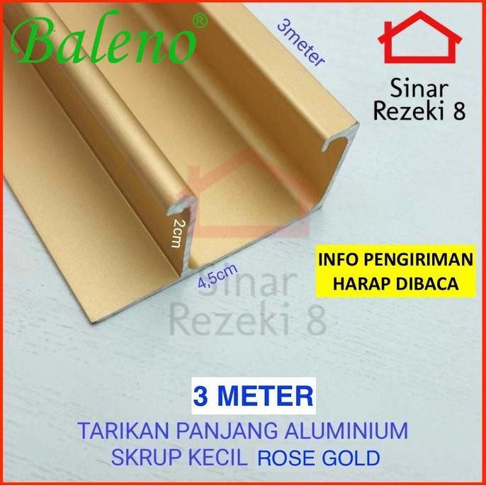 TERMURAH - Profil Handle Tarikan GOLD Frame Aluminium GP 30 Kitchen Lis Edging