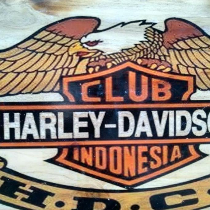 Lukisan Kayu HDCI Harley Davidson Indonesia Hiasan Dinding Custom