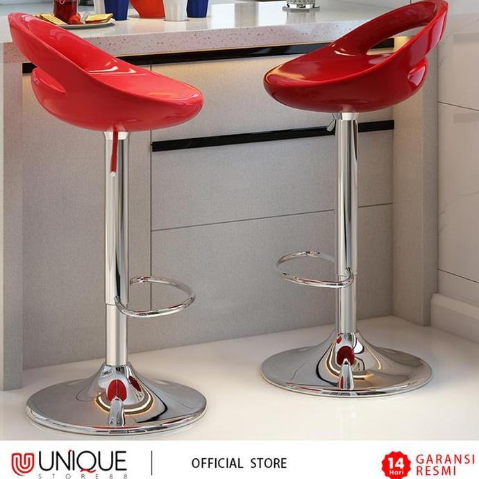 BEBAS ONGKIR - Kursi Bar Hidrolik Kursi Cafe Besi Furniture Model Dudukan Bulat Premium dengan Sanda