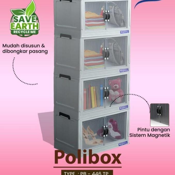 TERBARU - NAPOLLY PoliBox Lemari Plastik Portable SUSUN 4