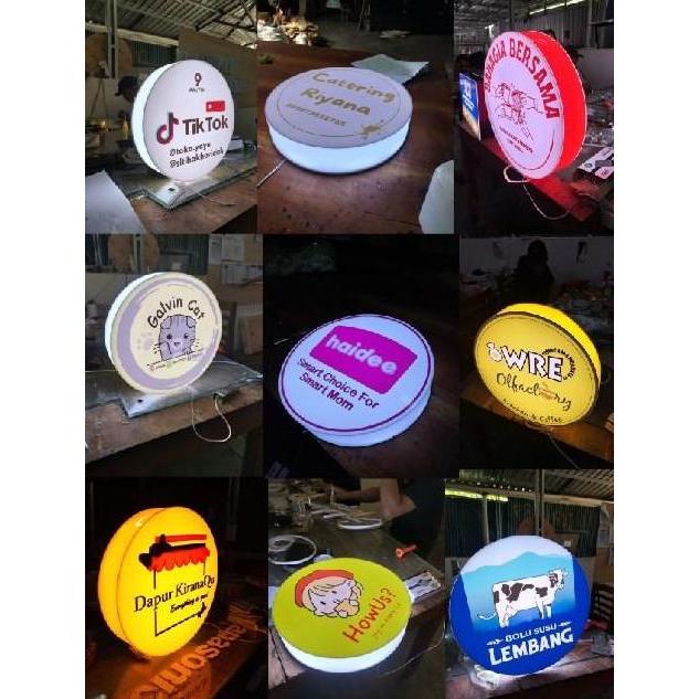 NEON BOX AKRILIK LED CUSTOM - PERSEGI, 20CM