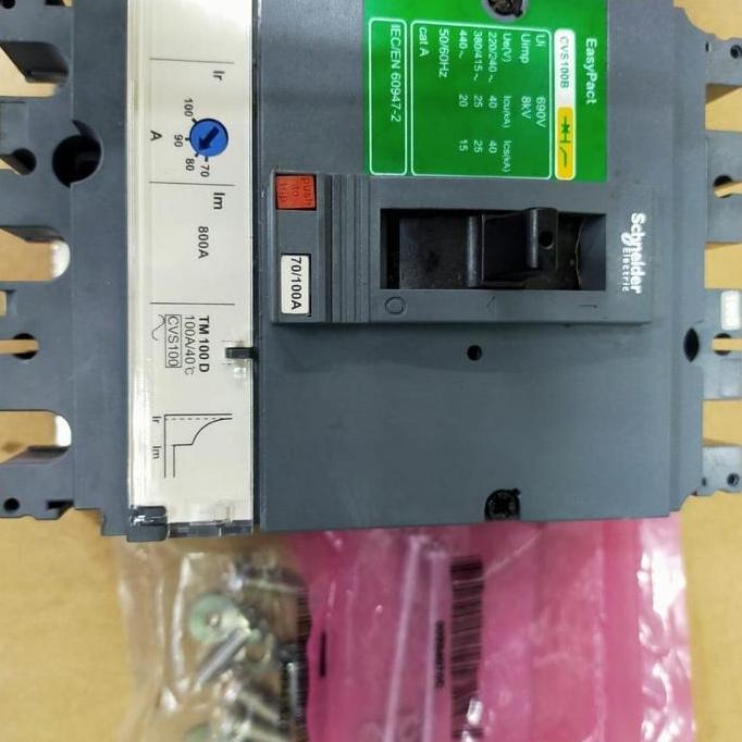 Murah mccb 32a - 100a CVS100B schneider 3phase 3 pole original Non COD