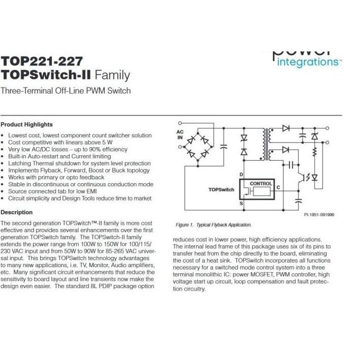 IC TOP 224 YN TOP224YN OFFLINE SWITCH