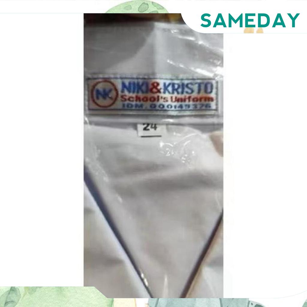 Baju Seragam Sekolah Lengan Panjang  Bet Bordir ( Sd ) + Bendera Merah Putih ( Ukuran Jumbo )( Merk 