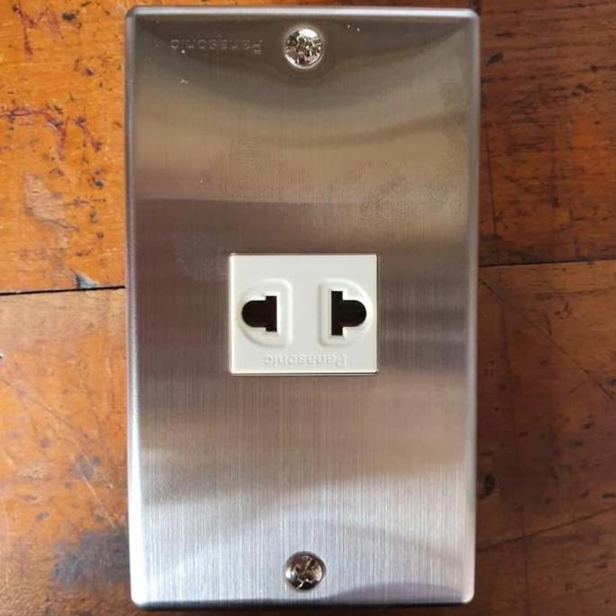 Stop Kontak Panasonic Stainless Besi Stopkontak Stainles Cover Besi  Sale