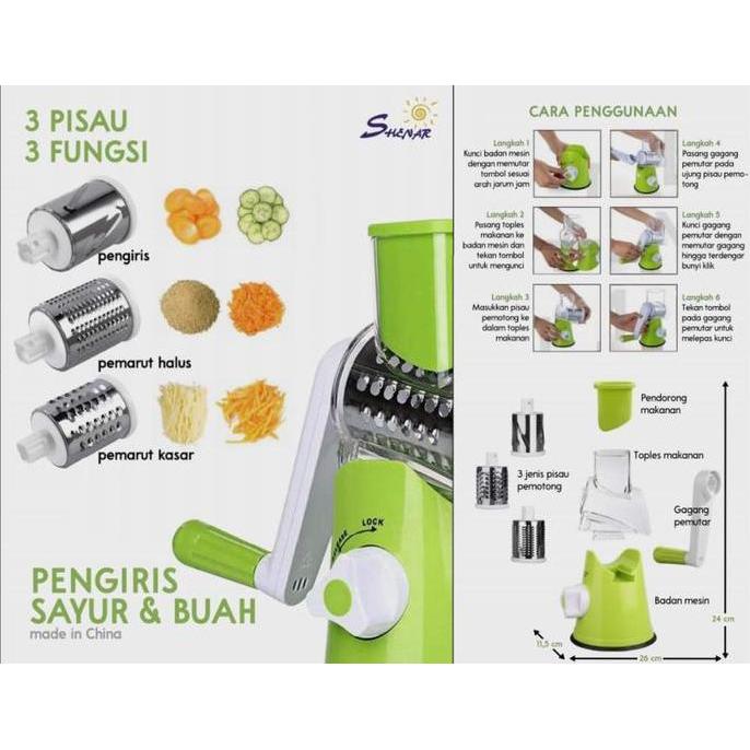 PENGGILING DAN PENGIRIS PARUTAN PUTAR BUAH SAYUR MANUAL 3 1