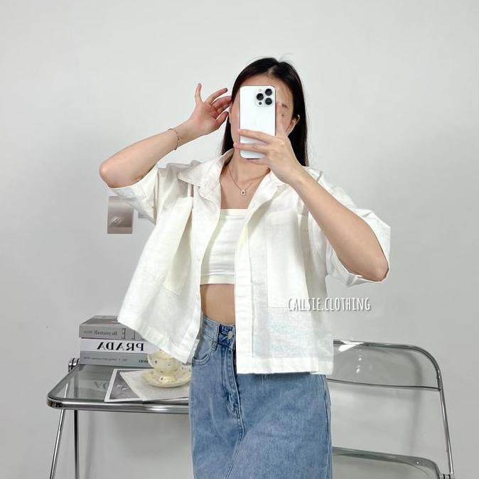 DF187 >> [ callsie ] SORINA TOP cotton candy ( atasan wanita / blouse wanita / outer / luaran wanita