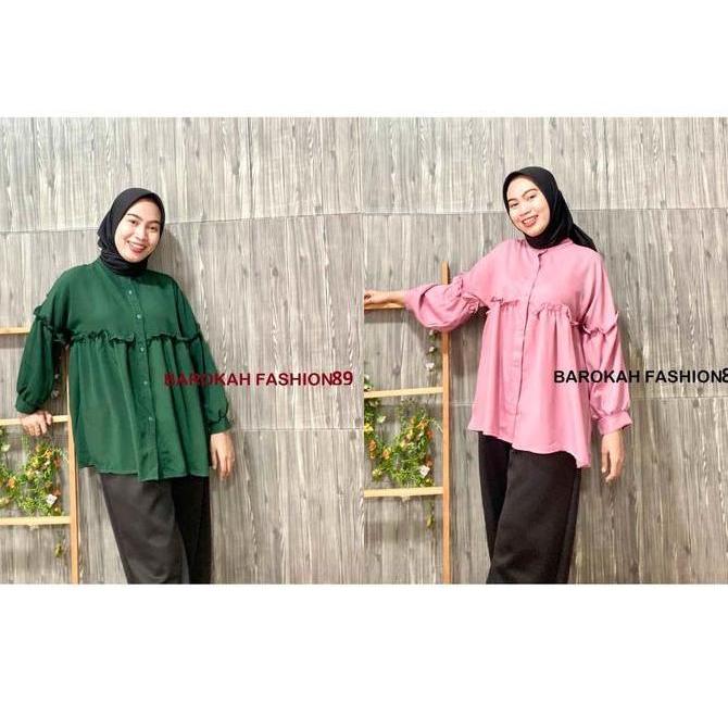 DF364 - BLOUSE RUFFLELIA / BAJU ATASAN SHAKILA / BAHAN SHAKILA IMPORT