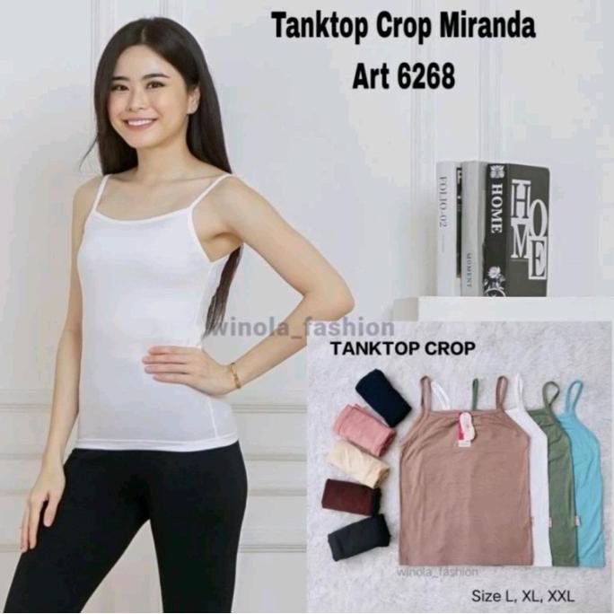DB277 - Tanktop Wanita polos / tanktop Crop top art. 6268 TALI KECIL Rayon Stretch Lembut Pendek Tan