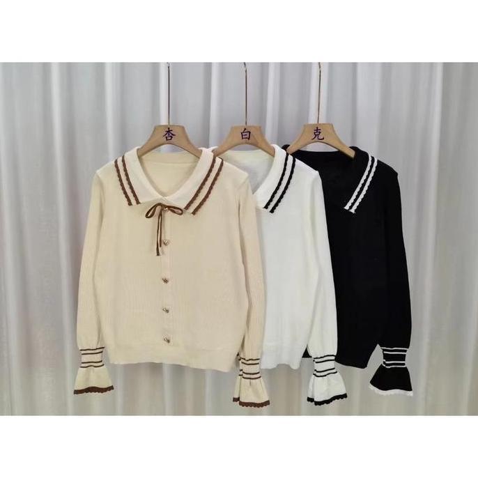 DV223 - Irene Knit Collar Doll Top Atasan Wanita 5376