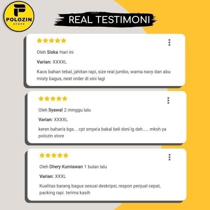 DA40 - Polozin | Kaos Polos Pria Wanita Bahan Cotton Combed 20s | Size XS - S - M - L - XL - XXL - 3