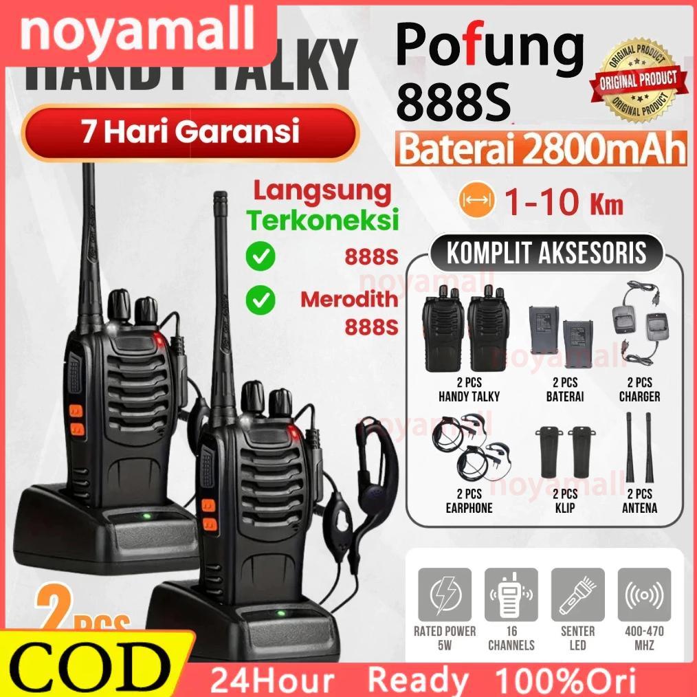 CODOrijinal NEW Walkie Talkie Pofung 888S Jarak Jauh 10km(Max) 2800mAH Walky Talky Radio HT Jarak Ja