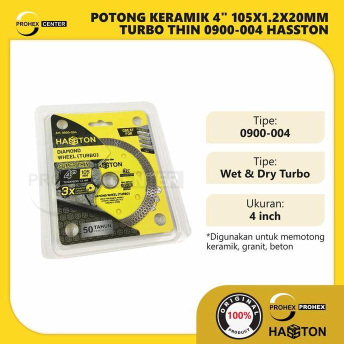 Hasston Prohex Diamond Wheel Turbo Mata Pisau Potong Granit Turbo 4"