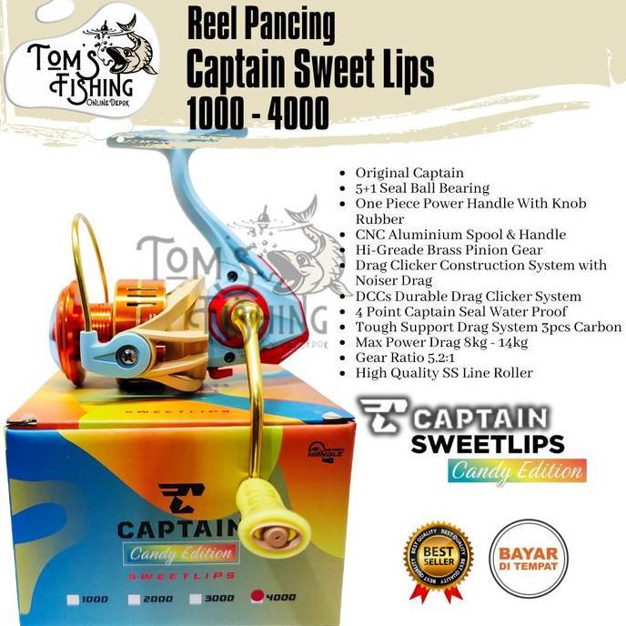 Reel Pancing CAPTAIN SWEETLIPS 1000 - 4000 SW (5+1 Bearing) Candy Edition - Toms Fishing