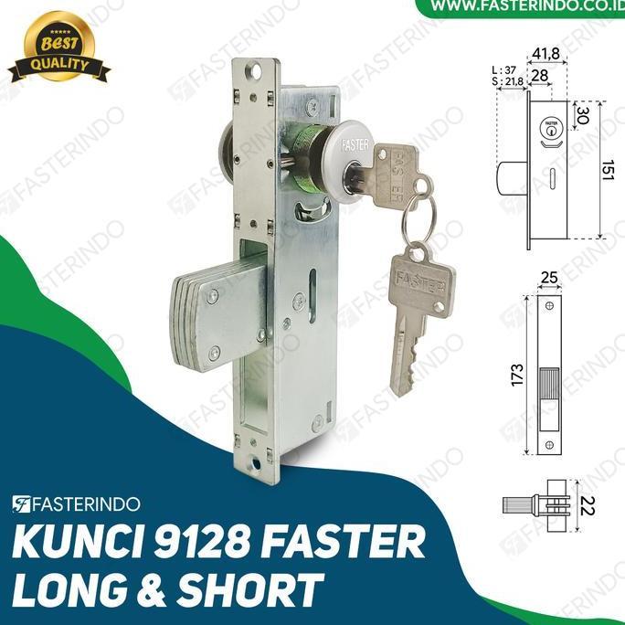 Kunci Pintu Aluminium / Kunci Pintu Swing / Kunci Faster 9128