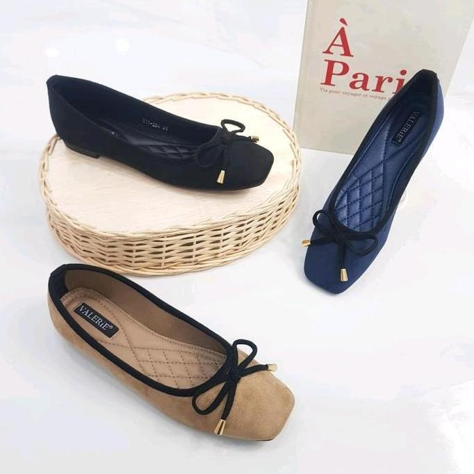 KODE V11-254 BRAND VALERiE sepatu flat import bahan bludru size standar 36-41 Shoes Wanita