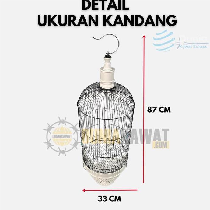 Set Sangkar Kandang Burung Tebok PVC OVAL/KAPSUL Besi | Sangkar Lovebird Kenari Perkutut