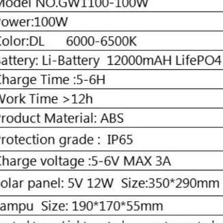 Lampu Sorot Tembak Solar Panel Tenaga Surya 60W 60 Watt
