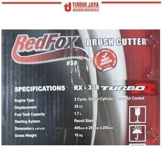 TERBARU REDFOX 338 Recoil Brush Cutter Mesin Potong Rumput Gendong sumura