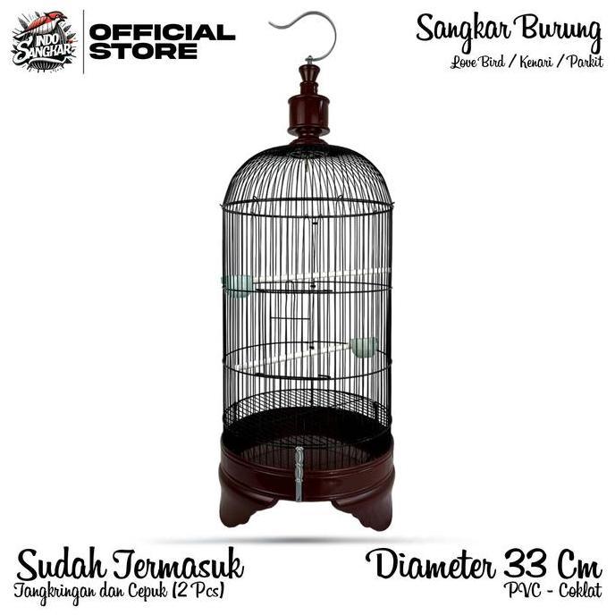 Sangkar Kandang Burung LOVE BIRD / KENARI / PARKIT Diameter 33 Cm PVC Toska | Sangkar Burung Besi Te