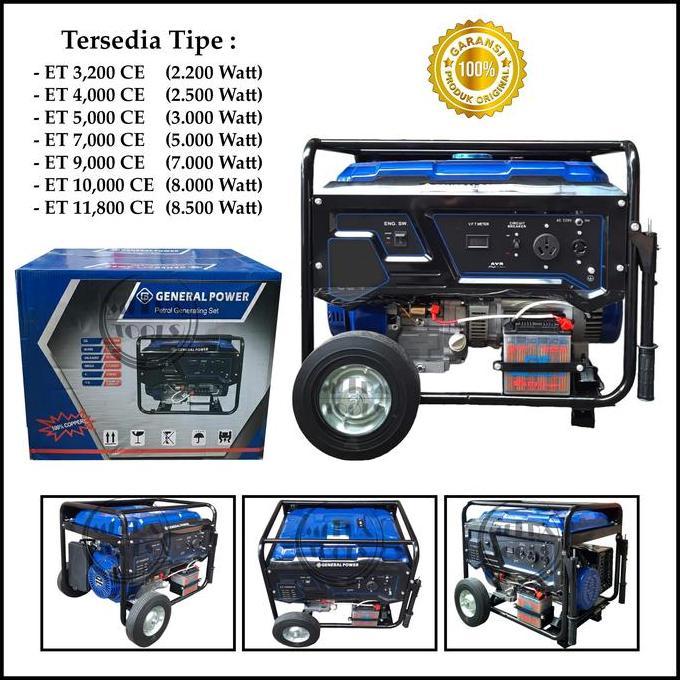 GENSET 3000 WATT GENERAL ET 5000 CE POWER GASOLINE GENERATOR ORIGINAL ORIGINAL DAN TERPERCAYA