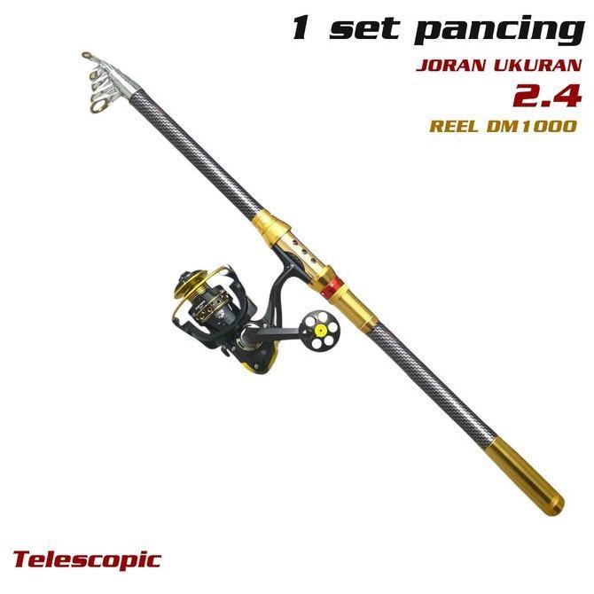 Promo 1 Set Joran Pancing Portable High Carbon Joran Laut Telescopic Antena Tongkat Pancing Ikan Lau