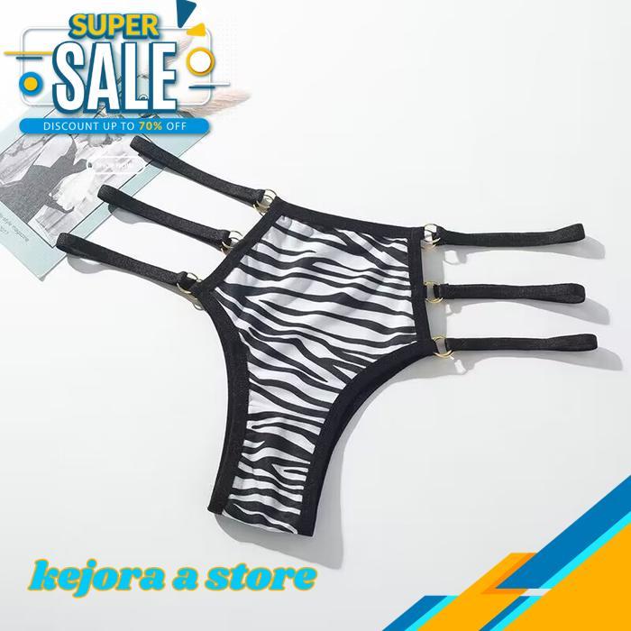 CELANA DALAM WANITA LOW WAIST G STRING LEOPARD UKURAN JUMBO BIG SIZE 5C255 BY KEJORA STORE