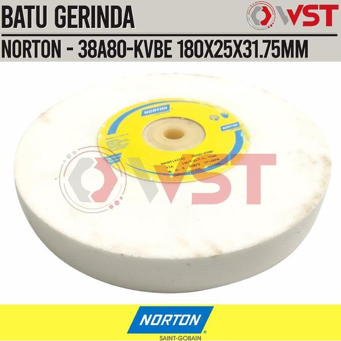 Norton Batu Gerinda Duduk 7Inch A80 / Batu Asah 180x25x31.75 Grit 80