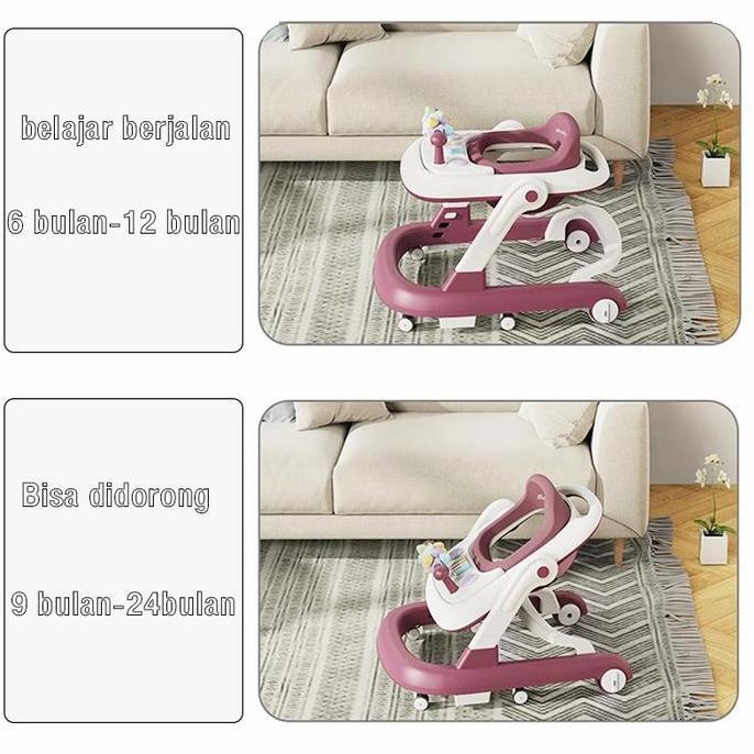 [COD]Baby Walker Lipat untuk Belajar Berjalan - Roda Bayi Kereta Bayi Toys Anak-Anak Children