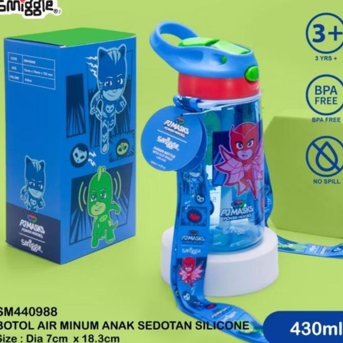 Smiggle Botol Pjmask Tali 430 ml/ Drinking Bottle Kids/ Kado Smiggle