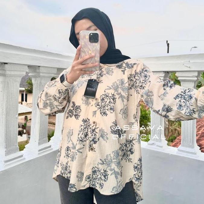 Kemeja Wanita Crinkle Motif - Kemeja Crinkle Motif Wanita